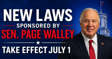 New Laws Sponsored by Sen. Page Walley Take Effect July 1