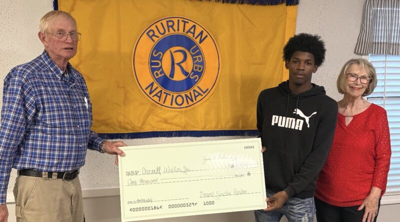Grand Junction Ruritan Club Awards $1,000 Scholarship to Darrell Walker Jr.