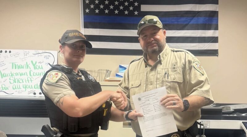 Hardeman County Deputy Morrow Recognized for Quick Response and Compassionate Care